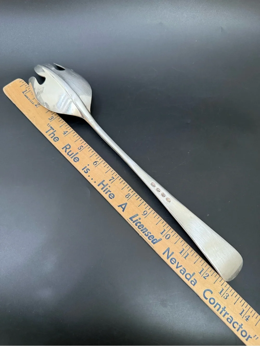 Vintage GERITY Georgian Silverplate 13” Salad Serving Fork